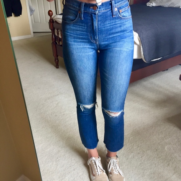 cali high waist crop demi boot jeans